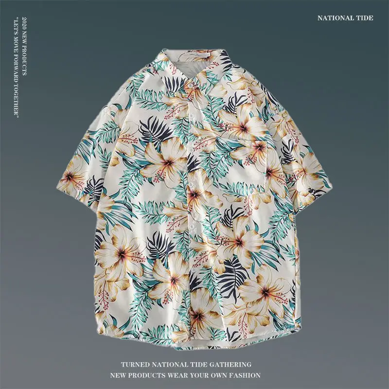 Women Japanese Ins Hawaii Beach Short Sleeve Shirt — feature 27