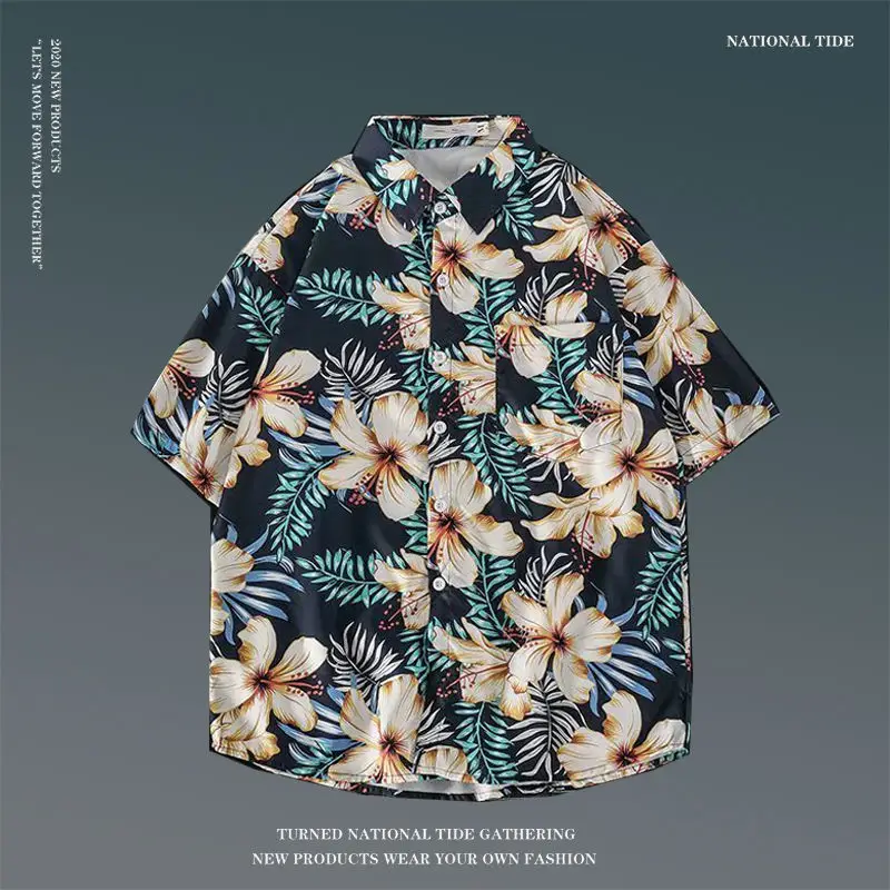 Women Japanese Ins Hawaii Beach Short Sleeve Shirt — feature 28