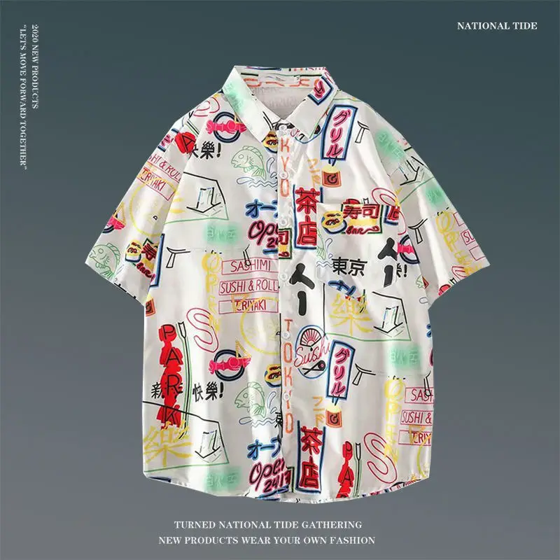 Women Japanese Ins Hawaii Beach Short Sleeve Shirt — feature 32