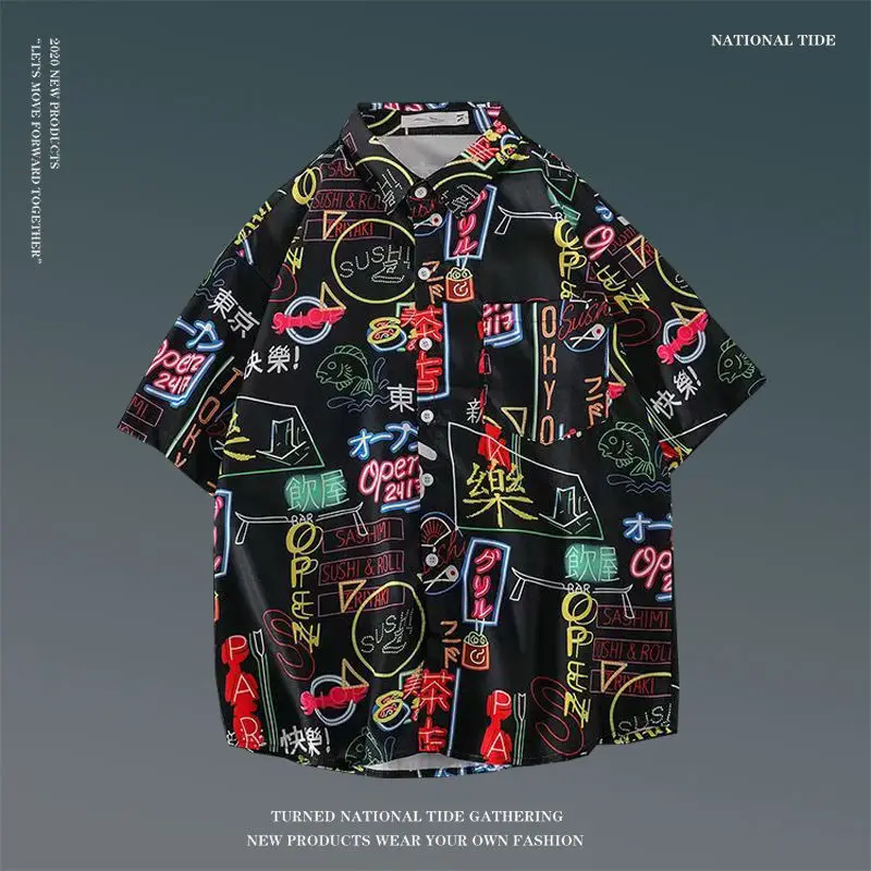Women Japanese Ins Hawaii Beach Short Sleeve Shirt — feature 33