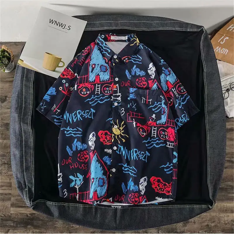Women Japanese Ins Hawaii Beach Short Sleeve Shirt