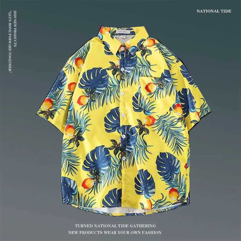 Women Japanese Ins Hawaii Beach Short Sleeve Shirt