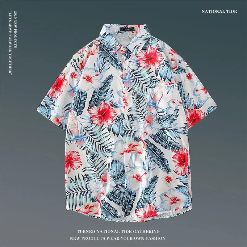 Women Japanese Ins Hawaii Beach Short Sleeve Shirt