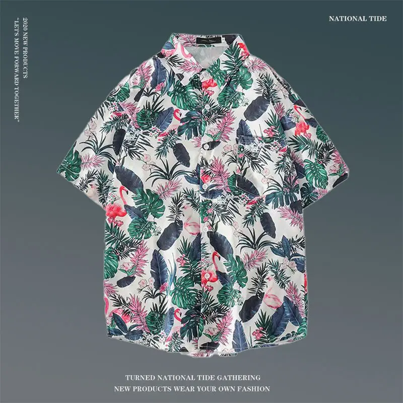 Women Japanese Ins Hawaii Beach Short Sleeve Shirt