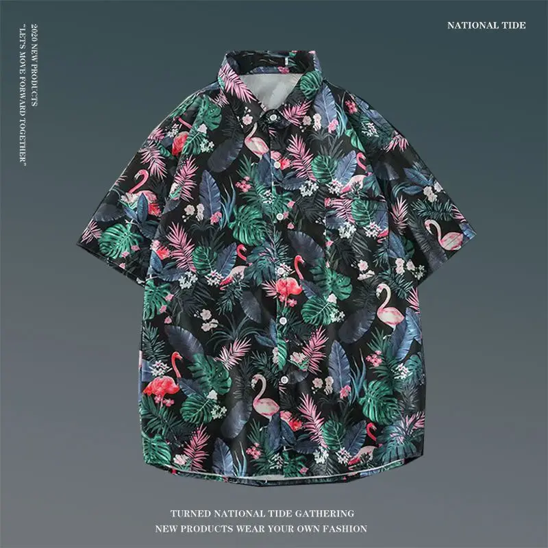 Women Japanese Ins Hawaii Beach Short Sleeve Shirt
