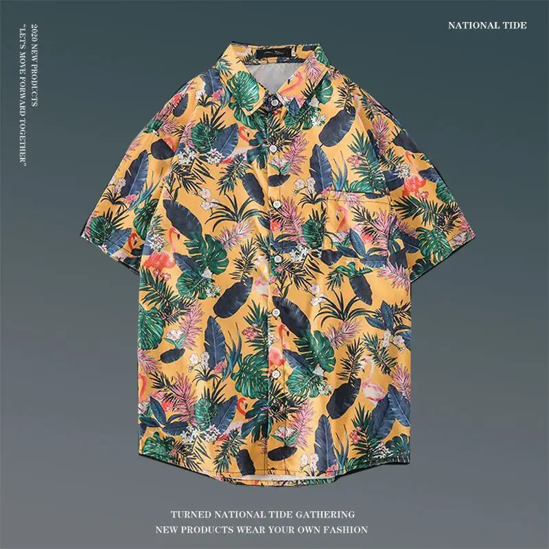 Women Japanese Ins Hawaii Beach Short Sleeve Shirt