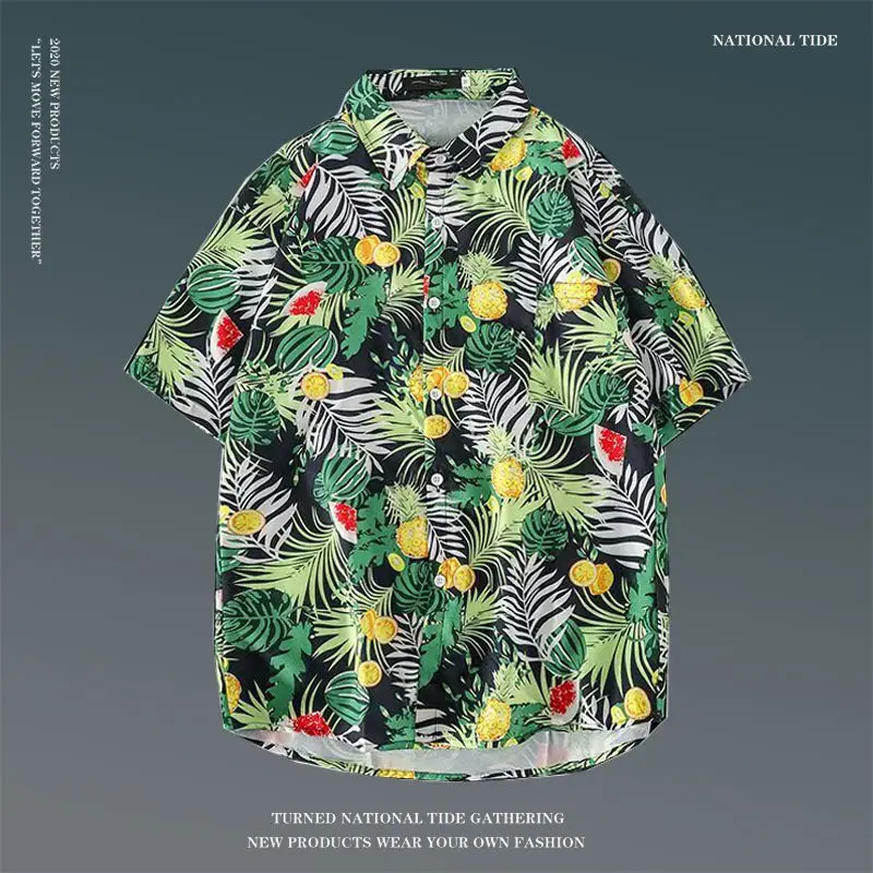 Women Japanese Ins Hawaii Beach Short Sleeve Shirt