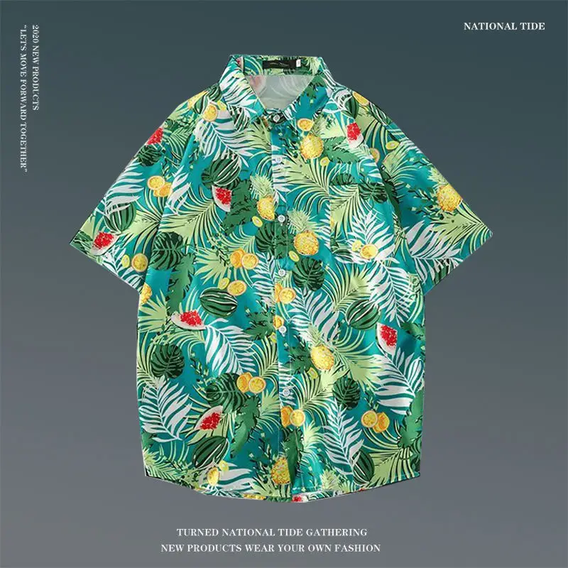Women Japanese Ins Hawaii Beach Short Sleeve Shirt