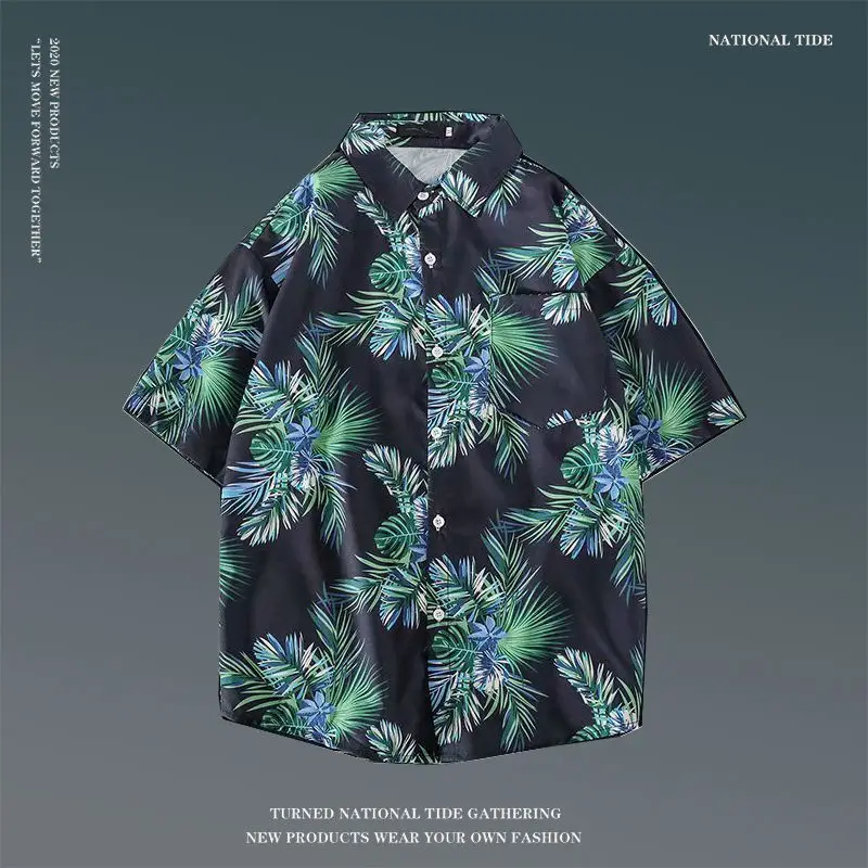 Women Japanese Ins Hawaii Beach Short Sleeve Shirt