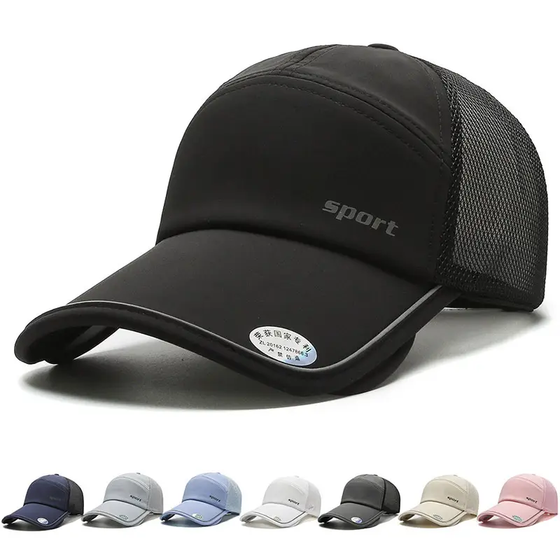 Men's Black Mesh Pull-Out Cap Outdoor Sports Sunscreen - Image 9