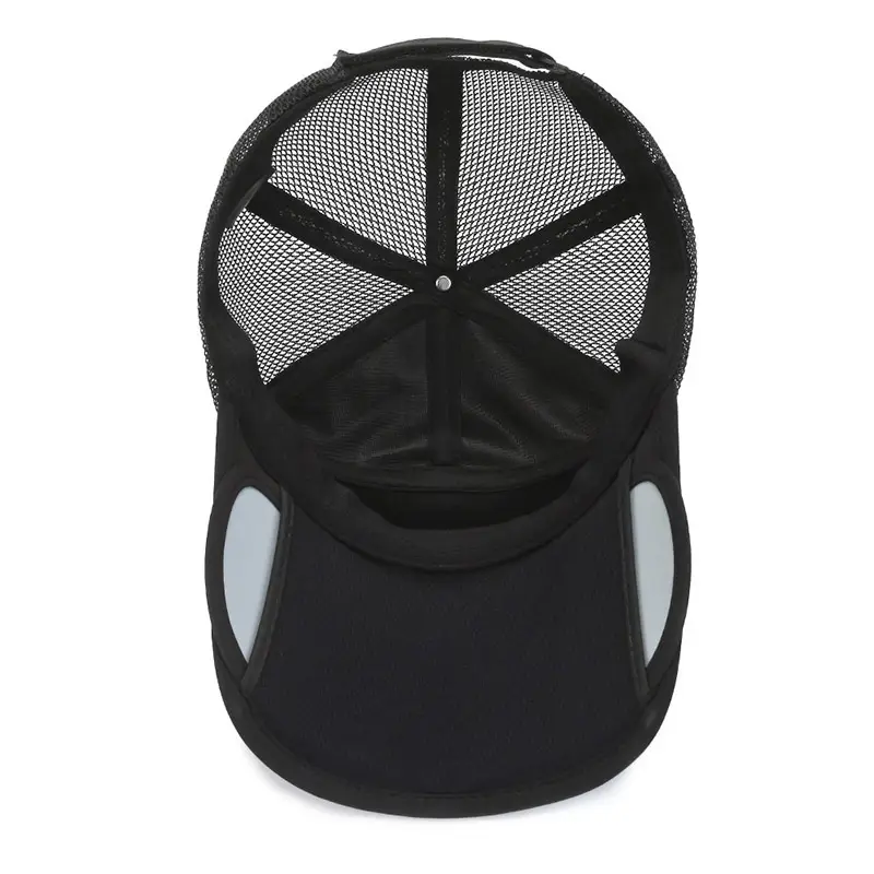 Men's Black Mesh Pull-Out Cap Outdoor Sports Sunscreen - Image 11