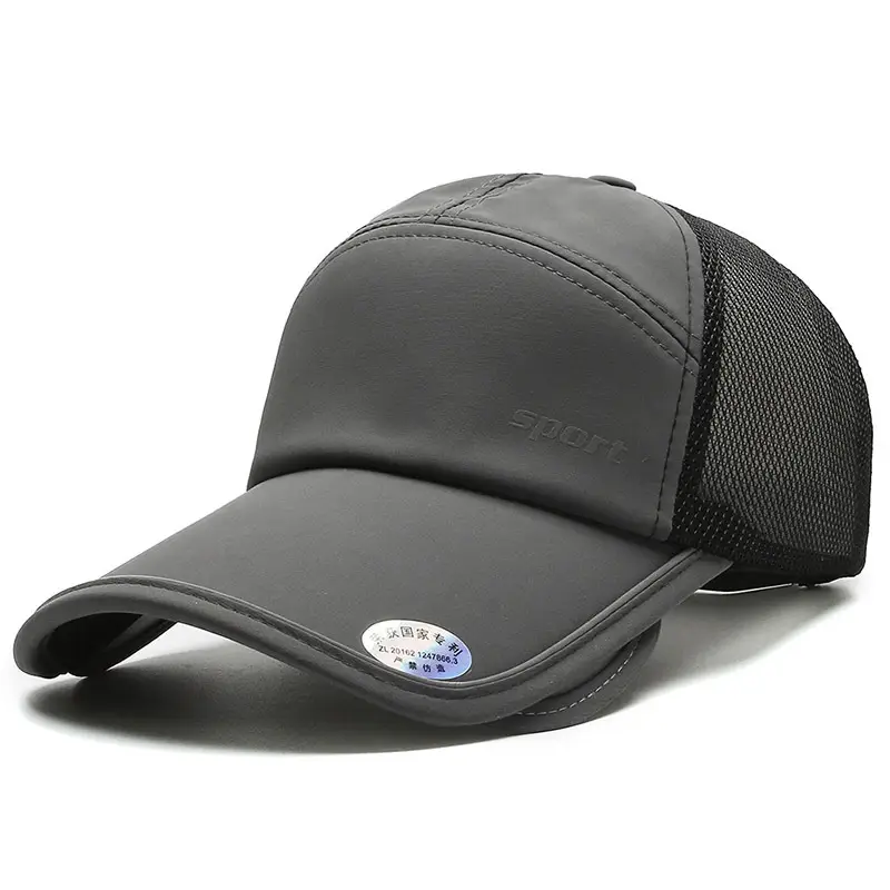 Men's Black Mesh Pull-Out Cap Outdoor Sports Sunscreen - Image 7