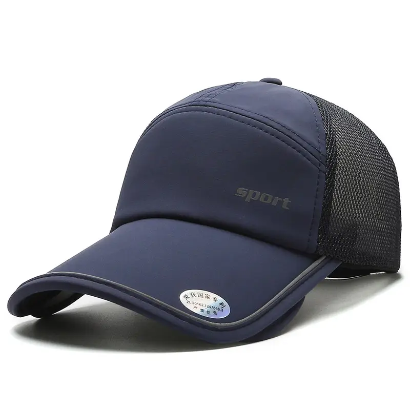 Men's Black Mesh Pull-Out Cap Outdoor Sports Sunscreen - Image 8