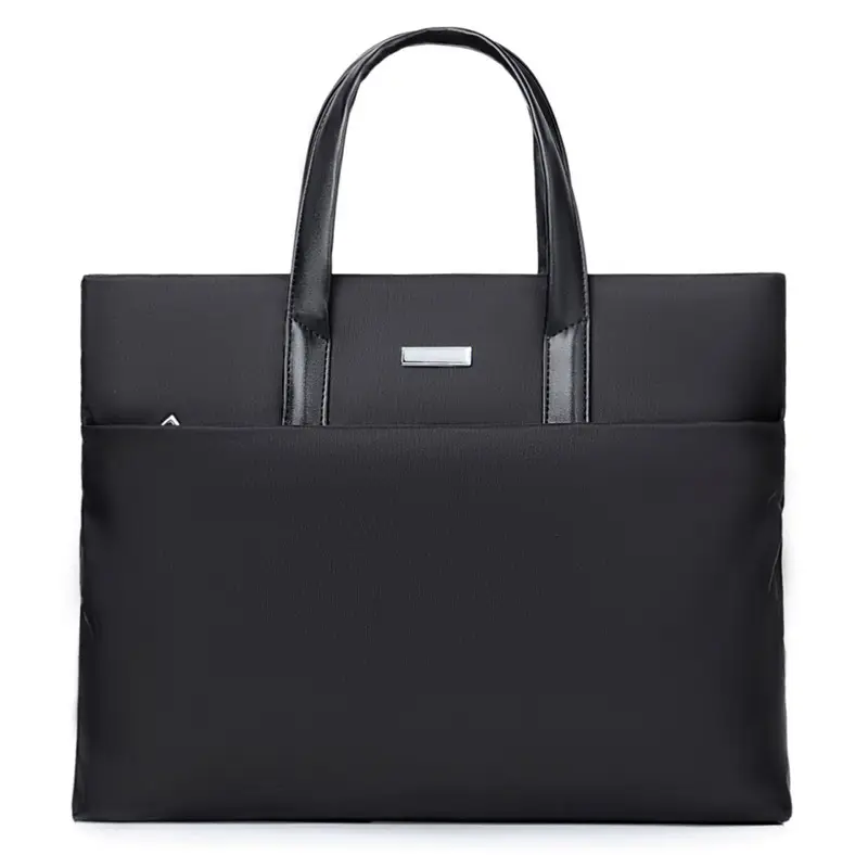 Men's Black Leather Business Shoulder Bag Large Capacity - Image 8