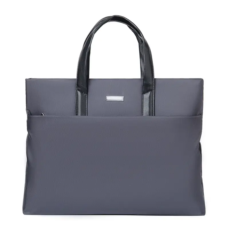 Men's Black Leather Business Shoulder Bag Large Capacity - Image 3