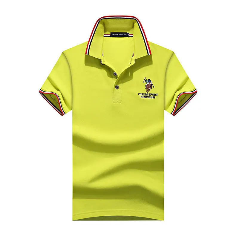 Men Polo Shirt Blue Grey Large Half Sleeve Embroidered