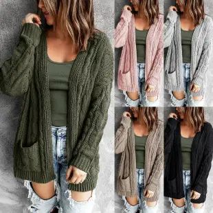 Pink Twist Knitted Cardigan Jacket for Women 2024 Winter — feature 5