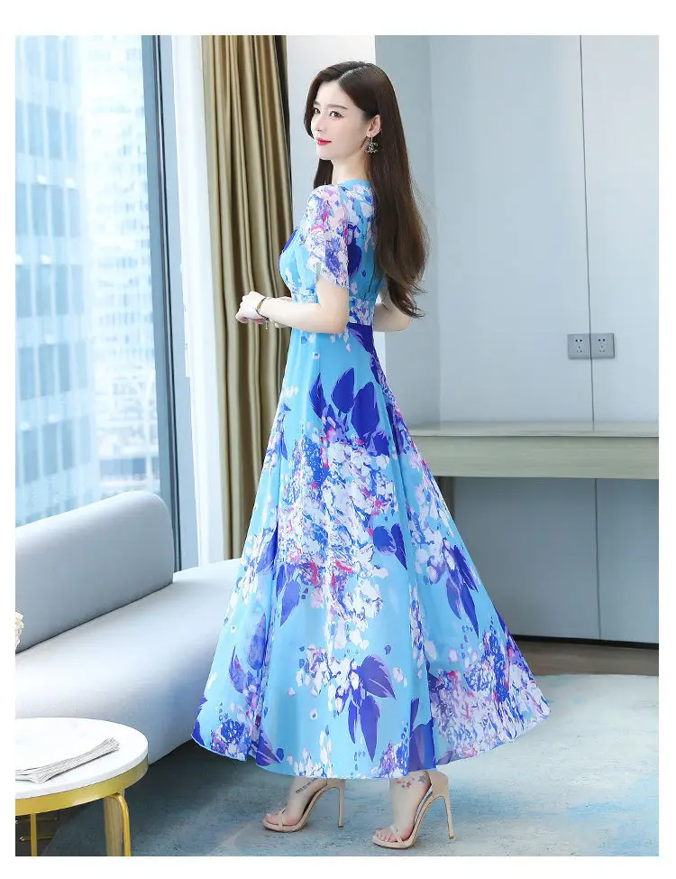 2025 Floral V Neck Skirt Dress Plus Size Women — feature 10