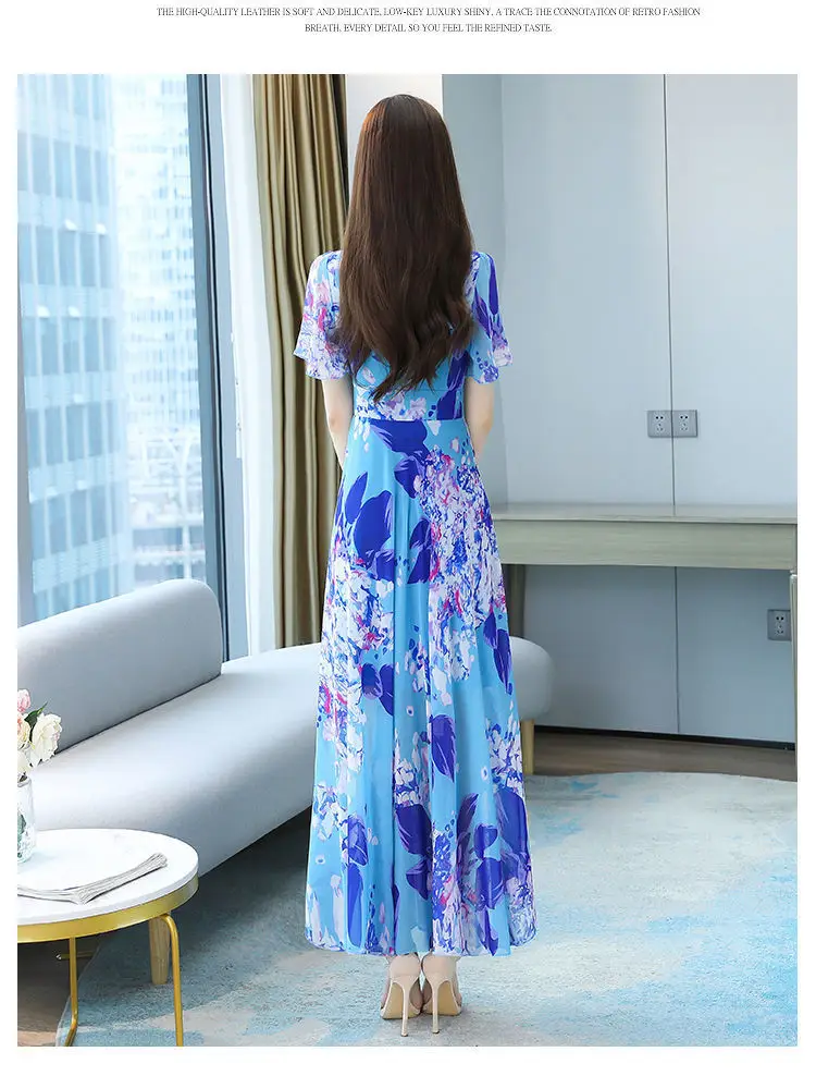 2025 Floral V Neck Skirt Dress Plus Size Women — feature 11