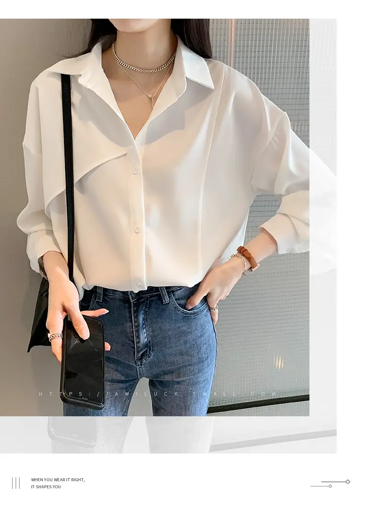 Women French Style White Blouse Top 2025 Spring — feature 13