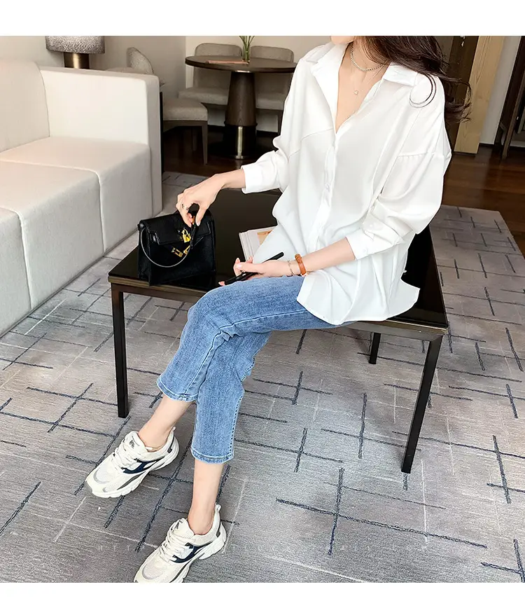 Women French Style White Blouse Top 2025 Spring — feature 20