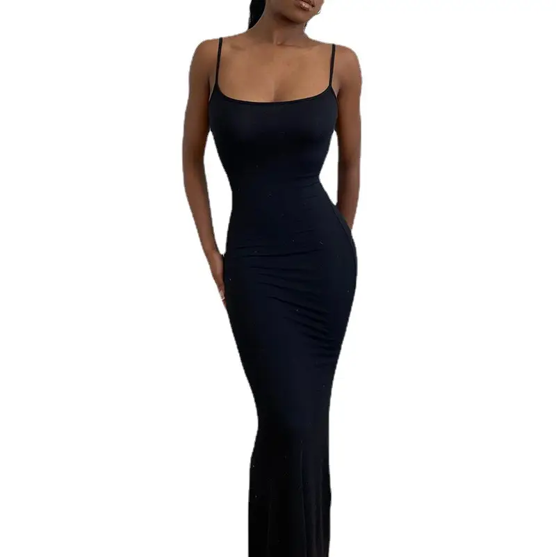 Women's Slim Fit Grey Maxi Dress with Hip Sling Design - Image 13