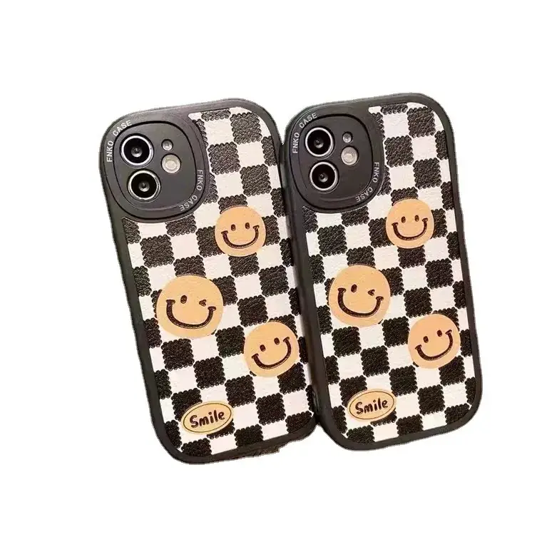 OPPOA5PRO/RENO13 Black Checkered Fat Leather Phone Case - Image 6
