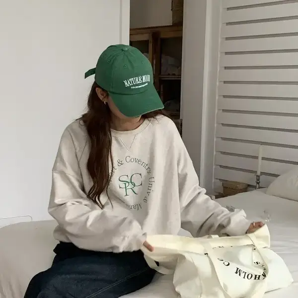 Women Washed Retro Letter Peaked Cap 2022 K-Style Green Baseball Cap - Image 6