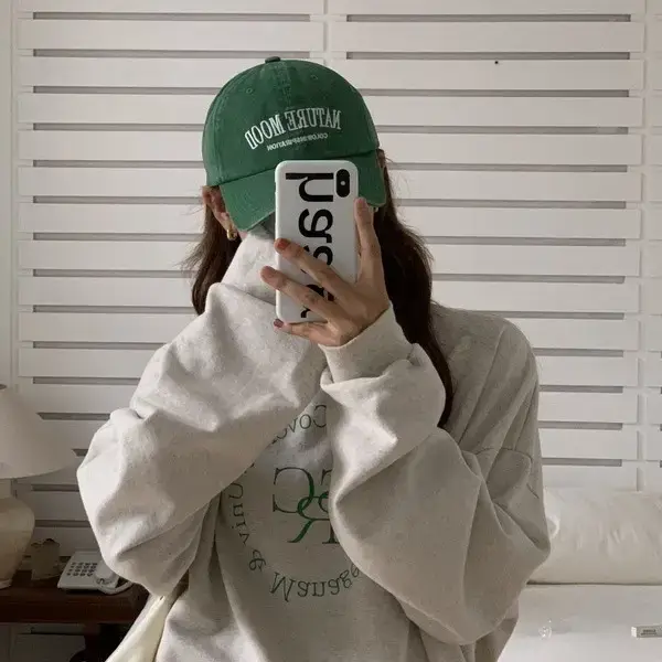 Women Washed Retro Letter Peaked Cap 2022 K-Style Green Baseball Cap - Image 7
