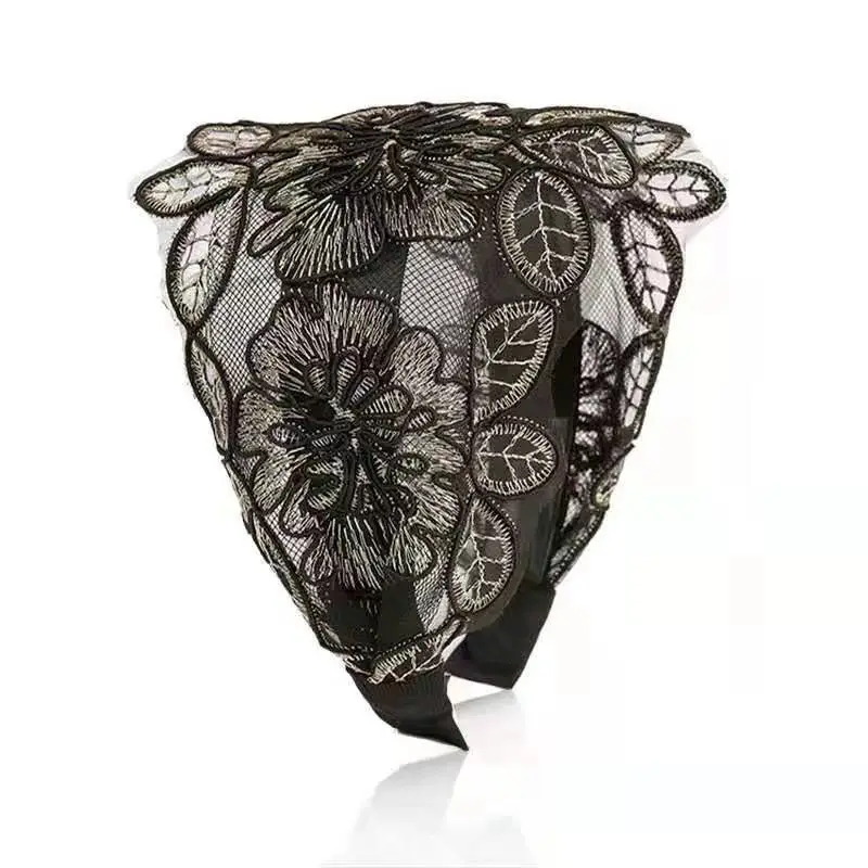 Black Lace Hair Cover with Tooth Design for Women - Image 10
