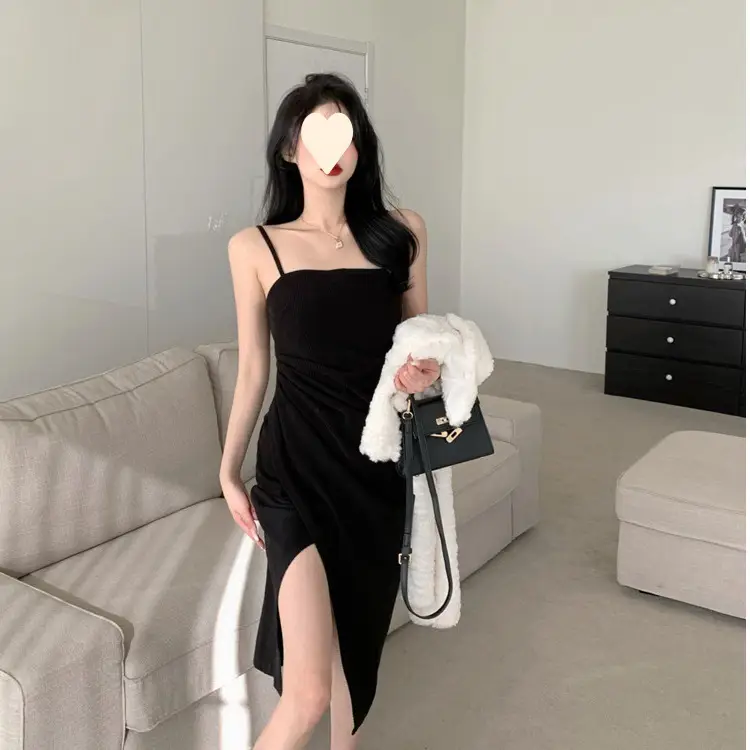 Black Slip Dress Women Spring Summer 2025 - Image 4