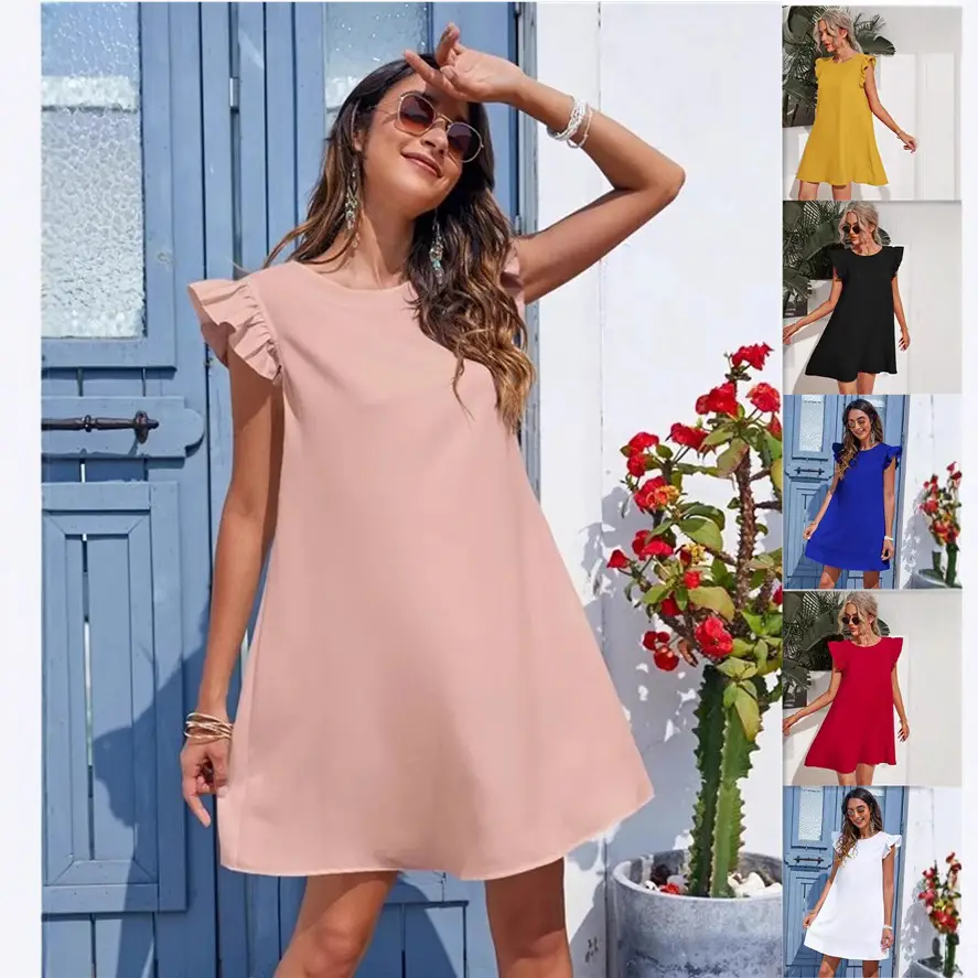 2022 Summer Women's Yellow Slim Fit Dress - Image 6