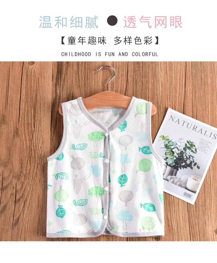Children's Pink Gingham Vest Veston Style Cotton Summer Top — feature 1