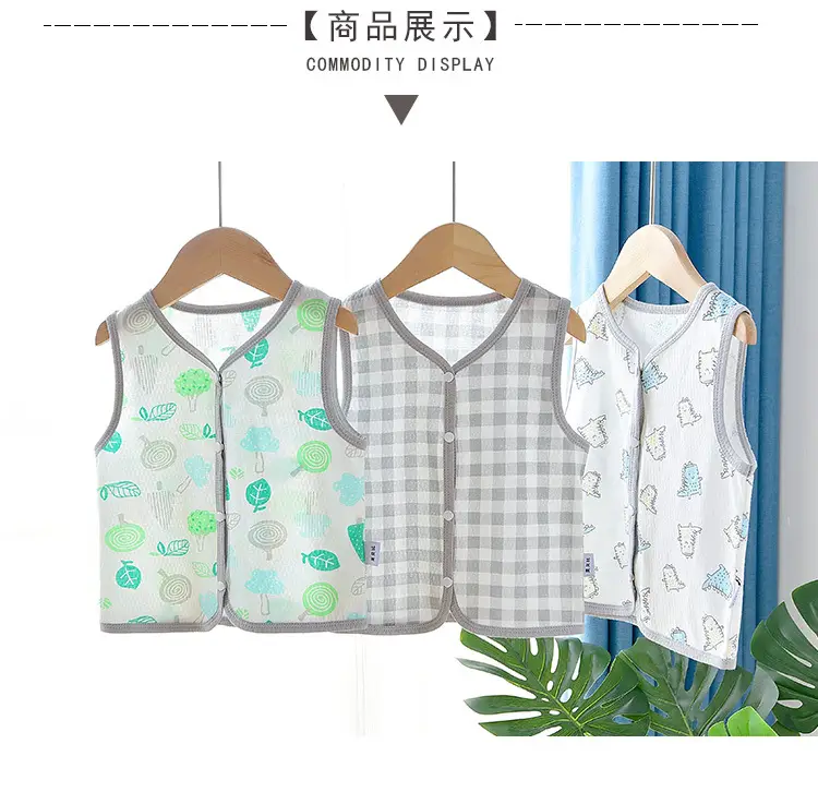 Children's Pink Gingham Vest Veston Style Cotton Summer Top — feature 3