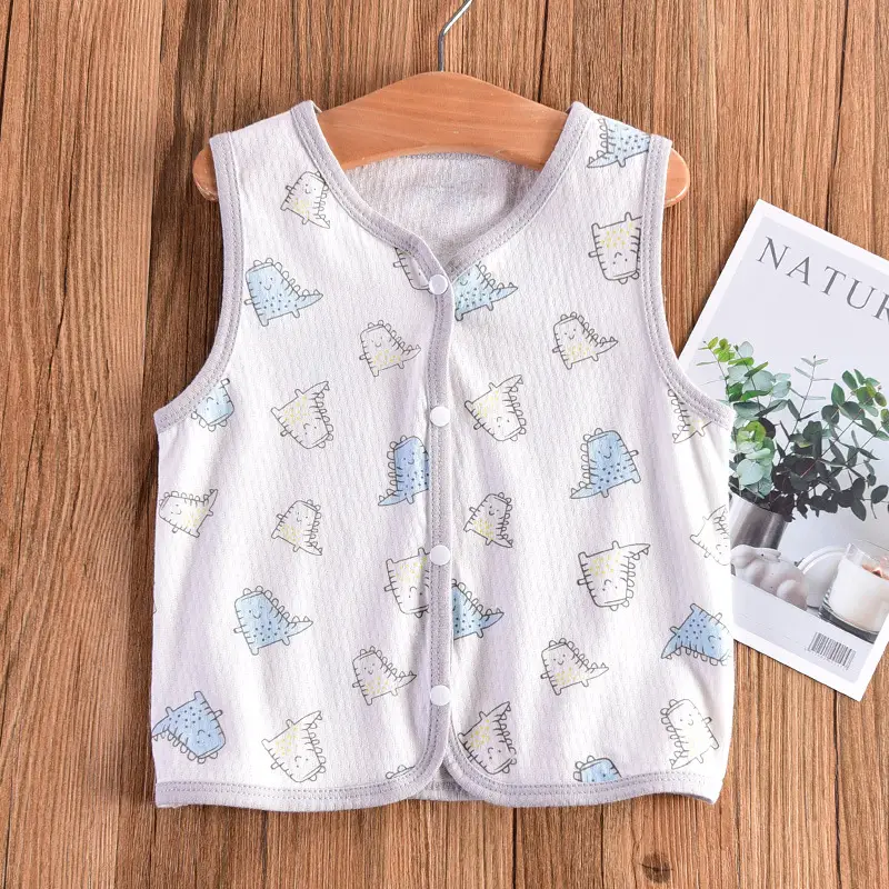 Children's Pink Gingham Vest Veston Style Cotton Summer Top