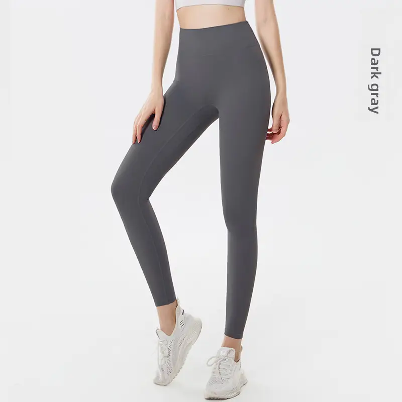 Grey Slim Fit Yoga Pants High Waist Sports Fitness Women