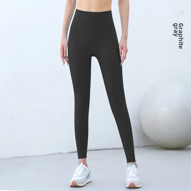Grey Slim Fit Yoga Pants High Waist Sports Fitness Women