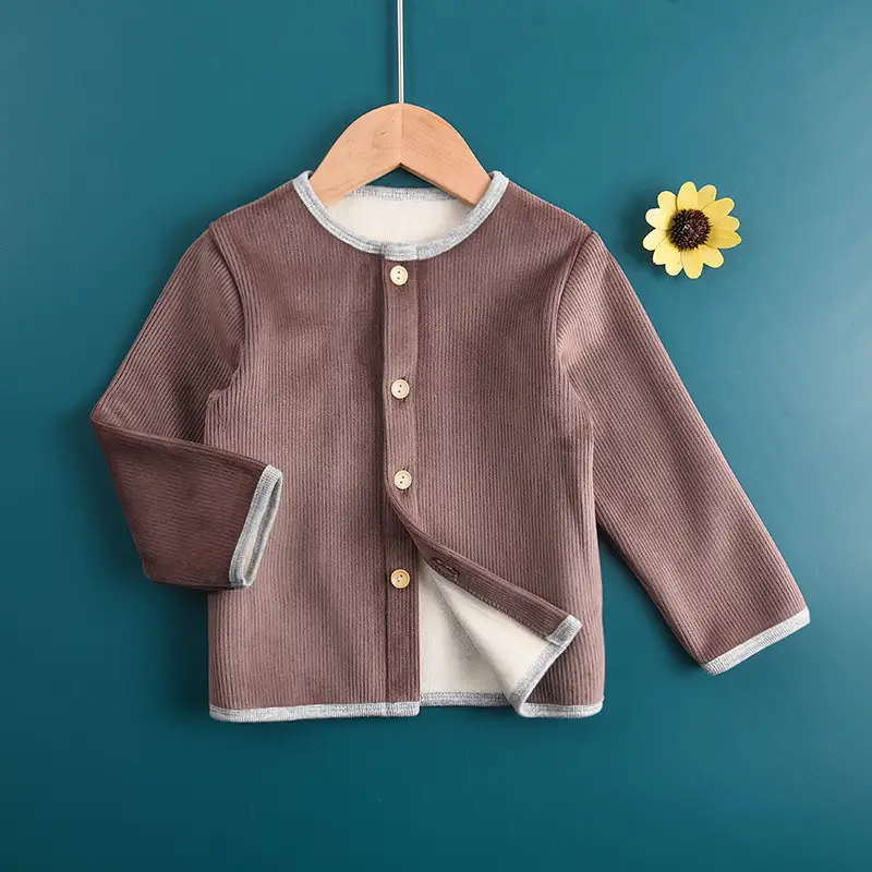 Baby Pink Velvet Cardigan 6Yrs Warm Autumn Clothing - Image 3