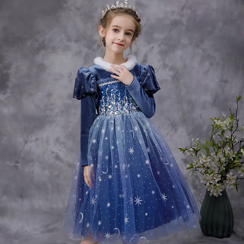 Korean Velvet Princess Dress for Girls 3-6 Years - Image 13