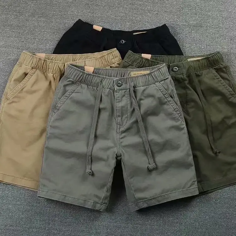 Men's Tan Loose Waist Casual Shorts 2021 - Image 5