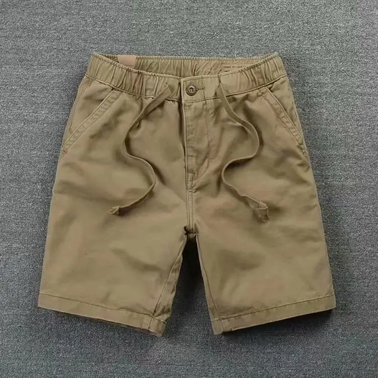 Men's Tan Loose Waist Casual Shorts 2021 - Image 7
