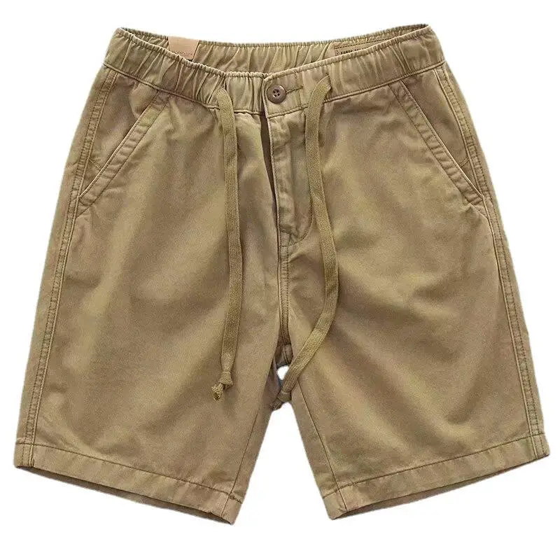 Men's Tan Loose Waist Casual Shorts 2021 - Image 9