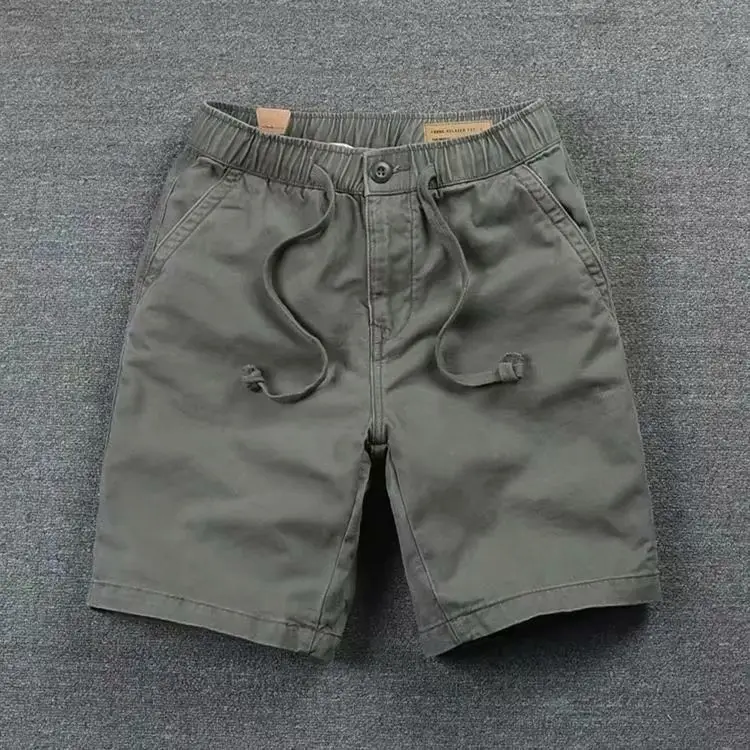 Men's Tan Loose Waist Casual Shorts 2021 - Image 2