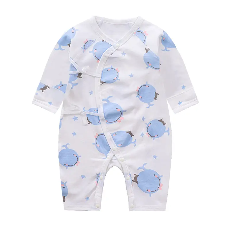 Newborn Baby Cotton Suit White Dinosaur Print