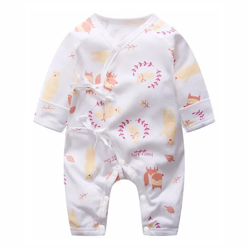 Newborn Baby Cotton Suit White Dinosaur Print