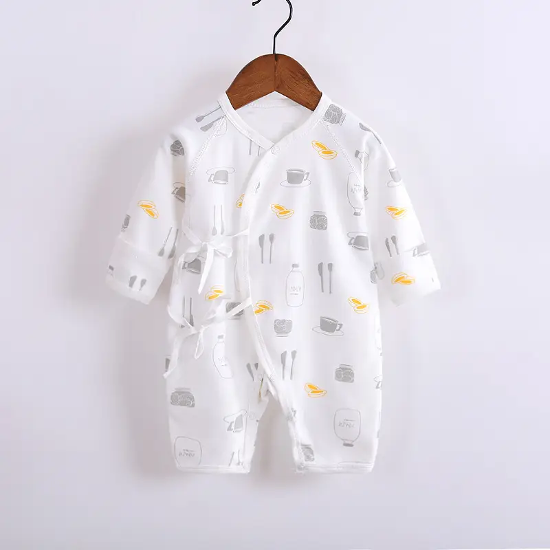 Newborn Baby Cotton Suit White Dinosaur Print