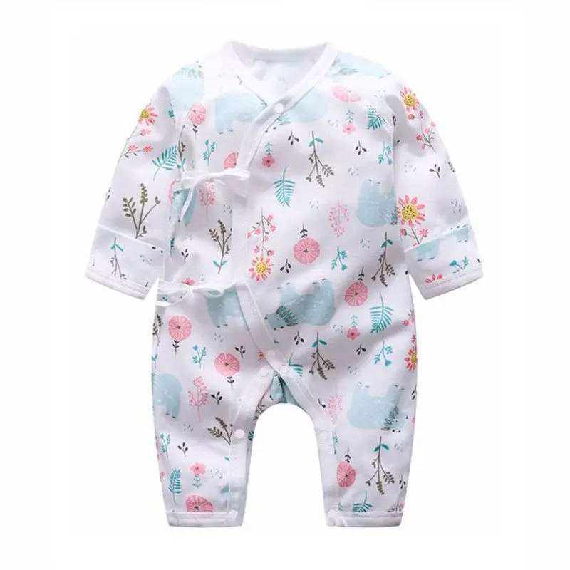 Newborn Baby Cotton Suit White Dinosaur Print