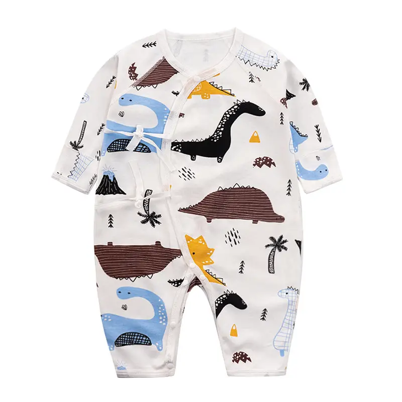 Newborn Baby Cotton Suit White Dinosaur Print