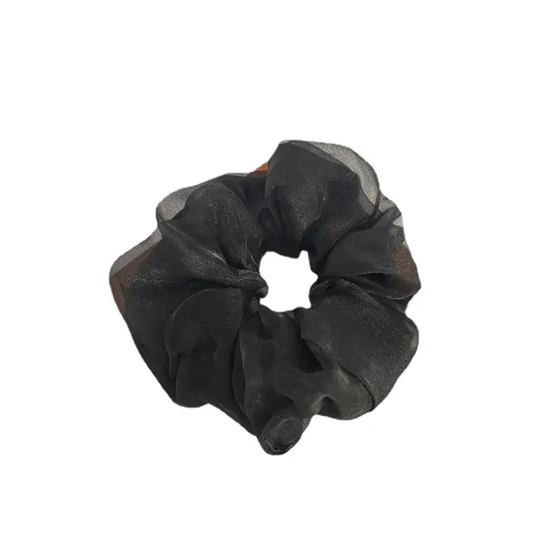 Organza Bowel Hair Rings Black White Brown Double Layer Mesh - Image 8