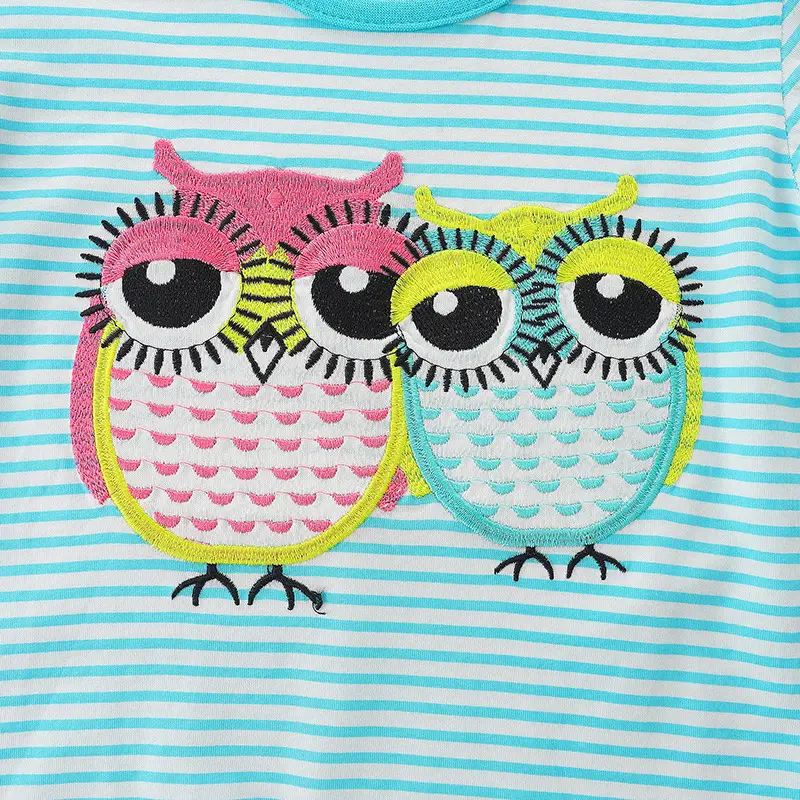 Girls Cotton Striped Shorts Set Blue White Summer - Image 4